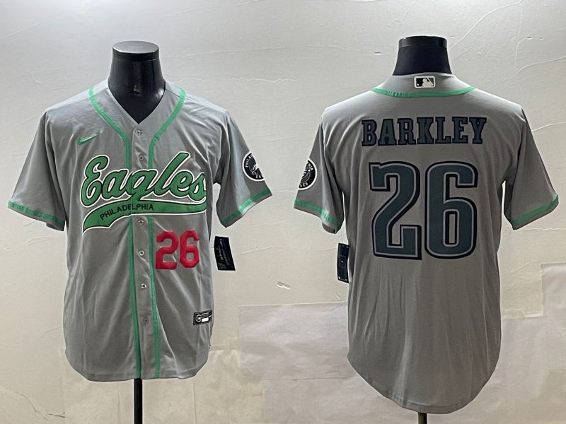 Men Philadelphia Eagles #26 Barkley Grey Jointly Name 2025 Nike Limited NFL Jersey style 11->philadelphia eagles->NFL Jersey
